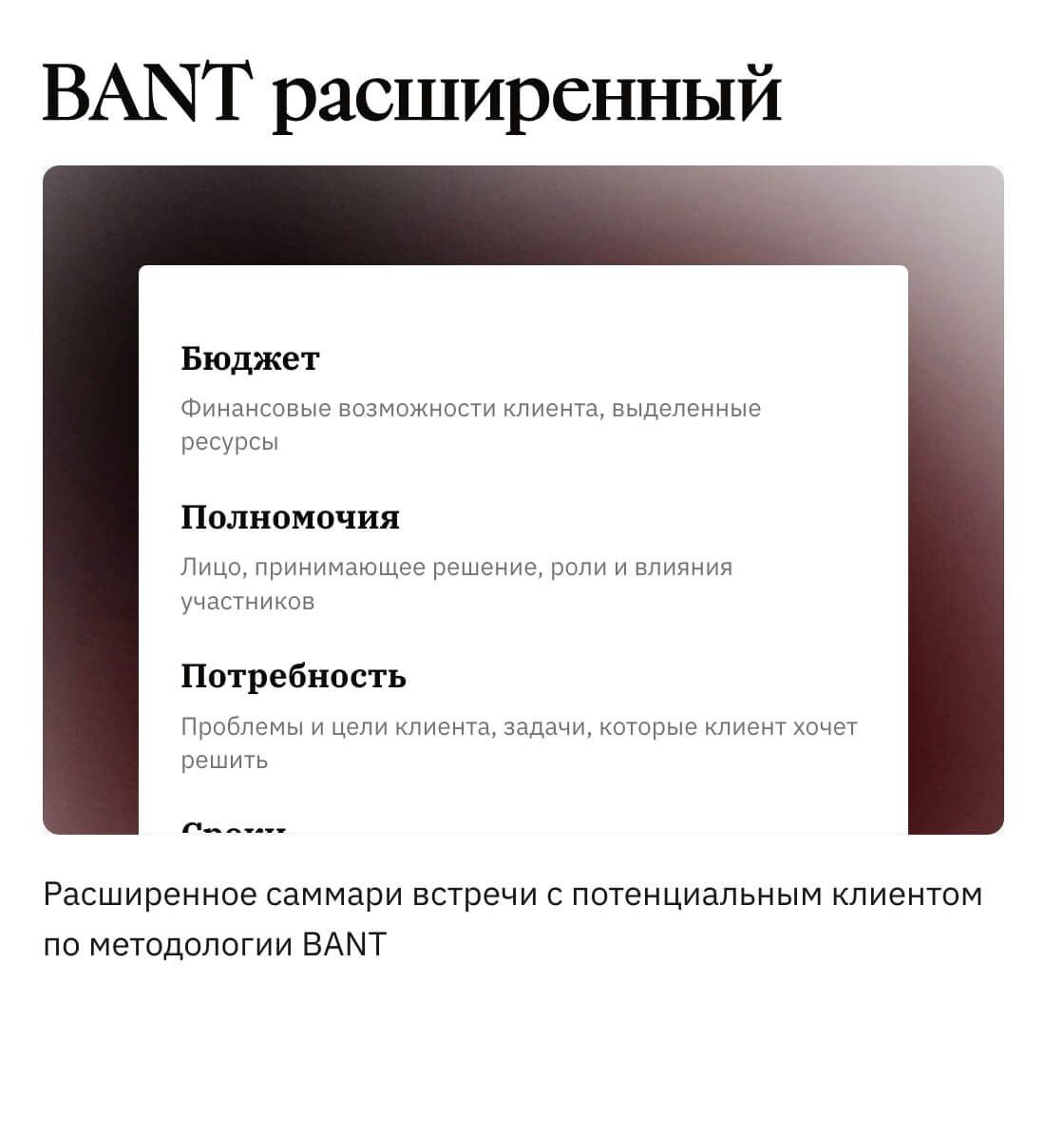 Пример шаблона анализа встречи с результатами обработки